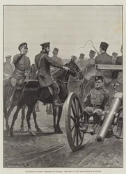 The Return of Prince Alexander to Bulgaria, the Prince on the Drill-Ground at Rustchuk